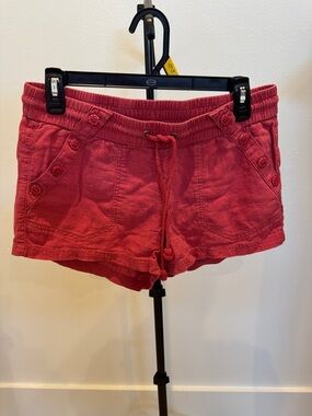 Jolt Red High-Waist Drawstring Shorts
